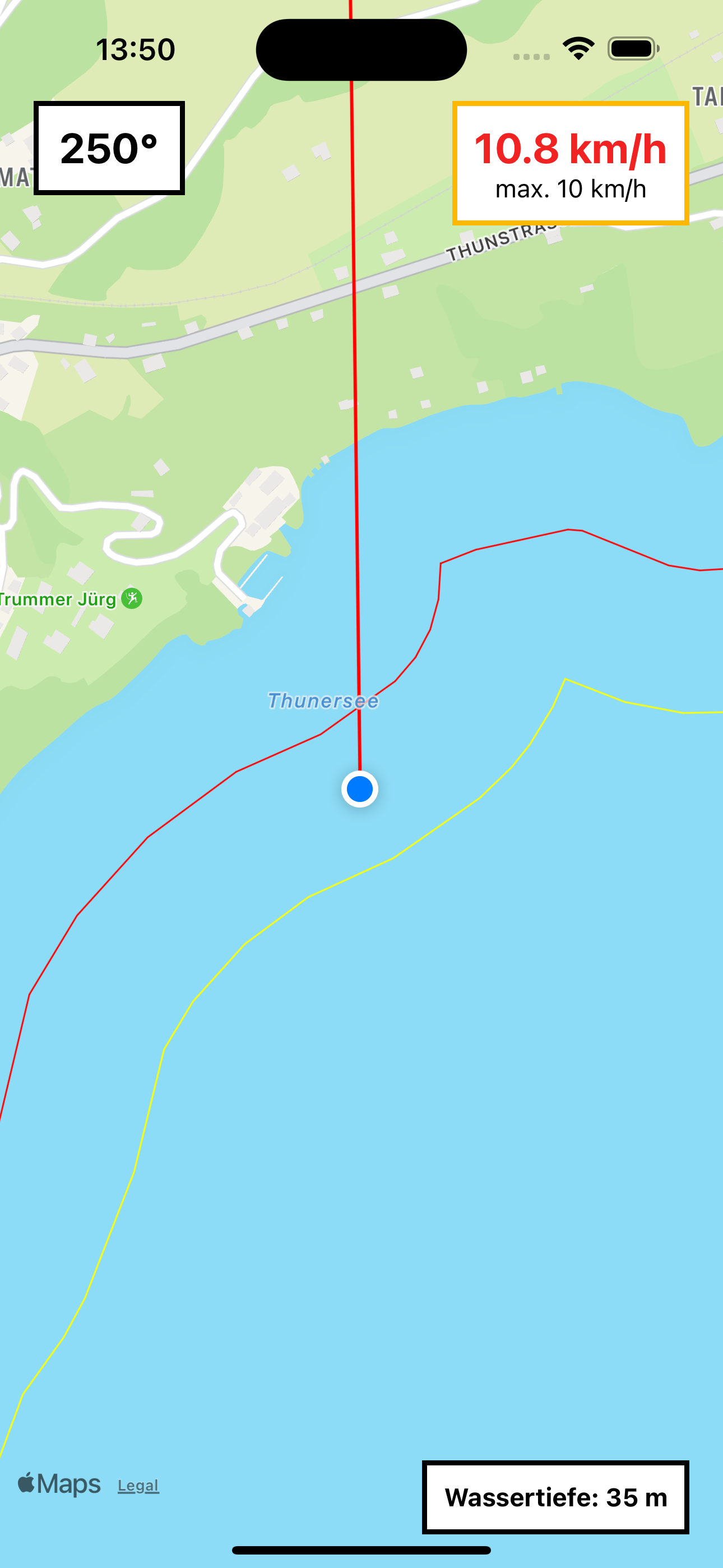 Seekarte Thunersee App