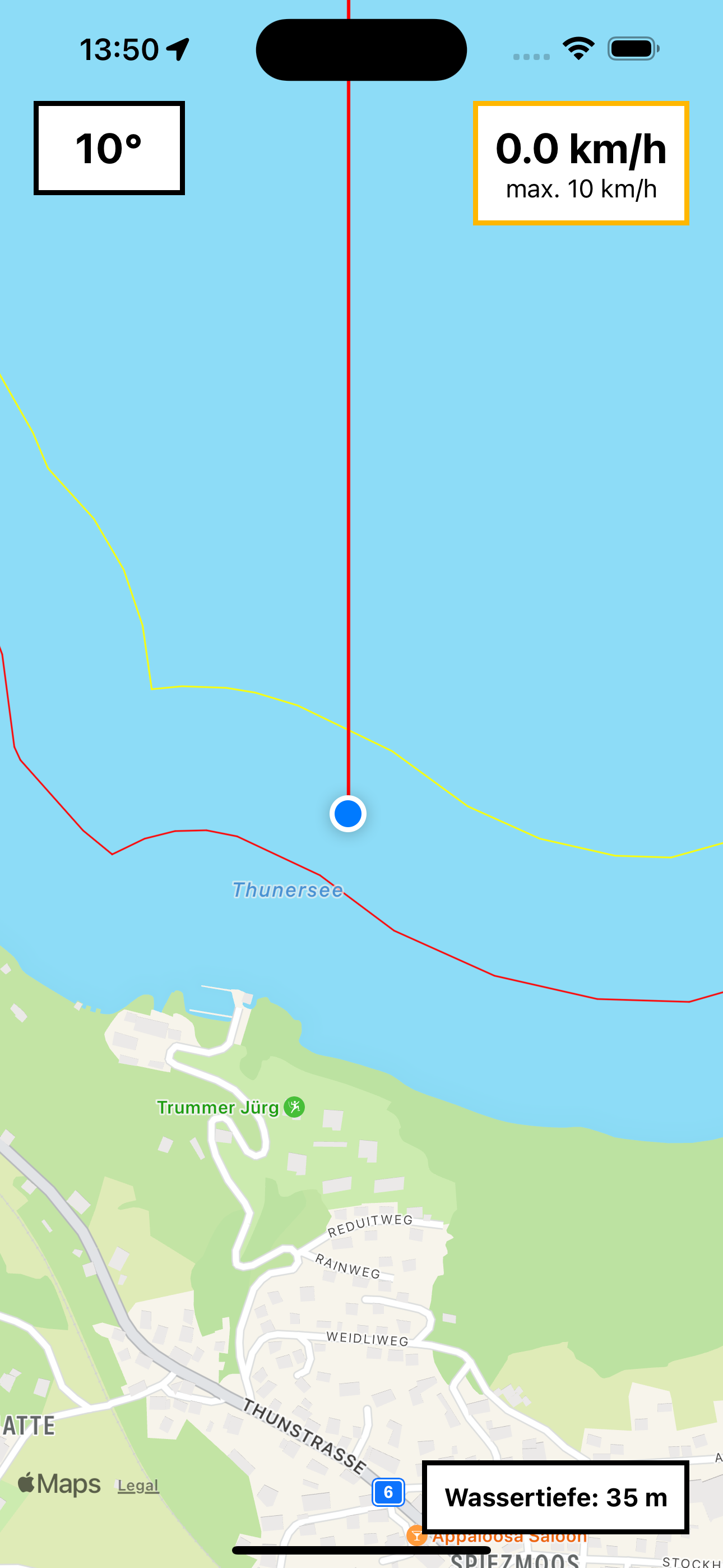 Seekarte Thunersee Navigation